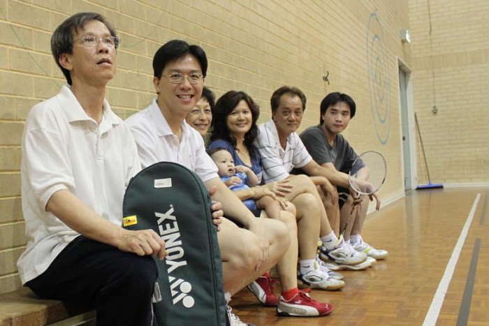 Badminton group activity