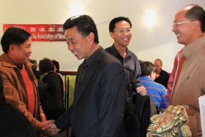 Xiao Ye welcoming Wu Ping Ming, and Jonas Yong welcoming Chau Yau