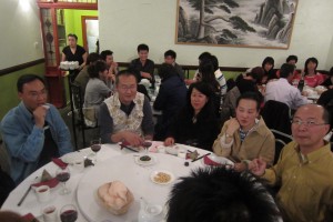 Mr Chau Yau, Mrs Theresa Chau and their friends pre-dinner