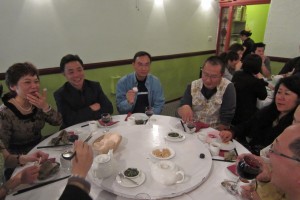 Mr Chau Yau, Mrs Theresa Chau and their friends pre-dinner